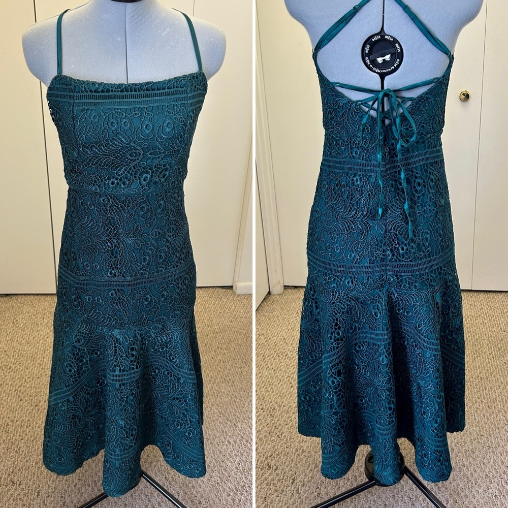 Lulu's Green Sleeveless Sundress for Wedding Guest